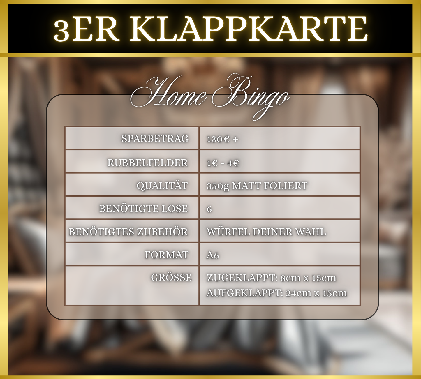 Home Bingo 3er Klappkarte