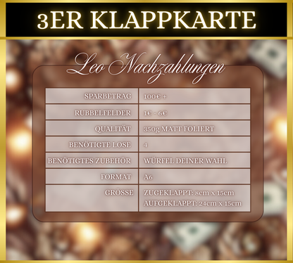 Leo Nachzahlungen 3er Klappkarte