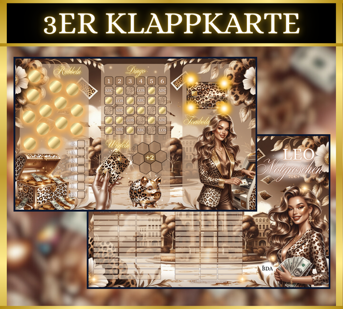 Leo Notgroschen 3er Klappkarte