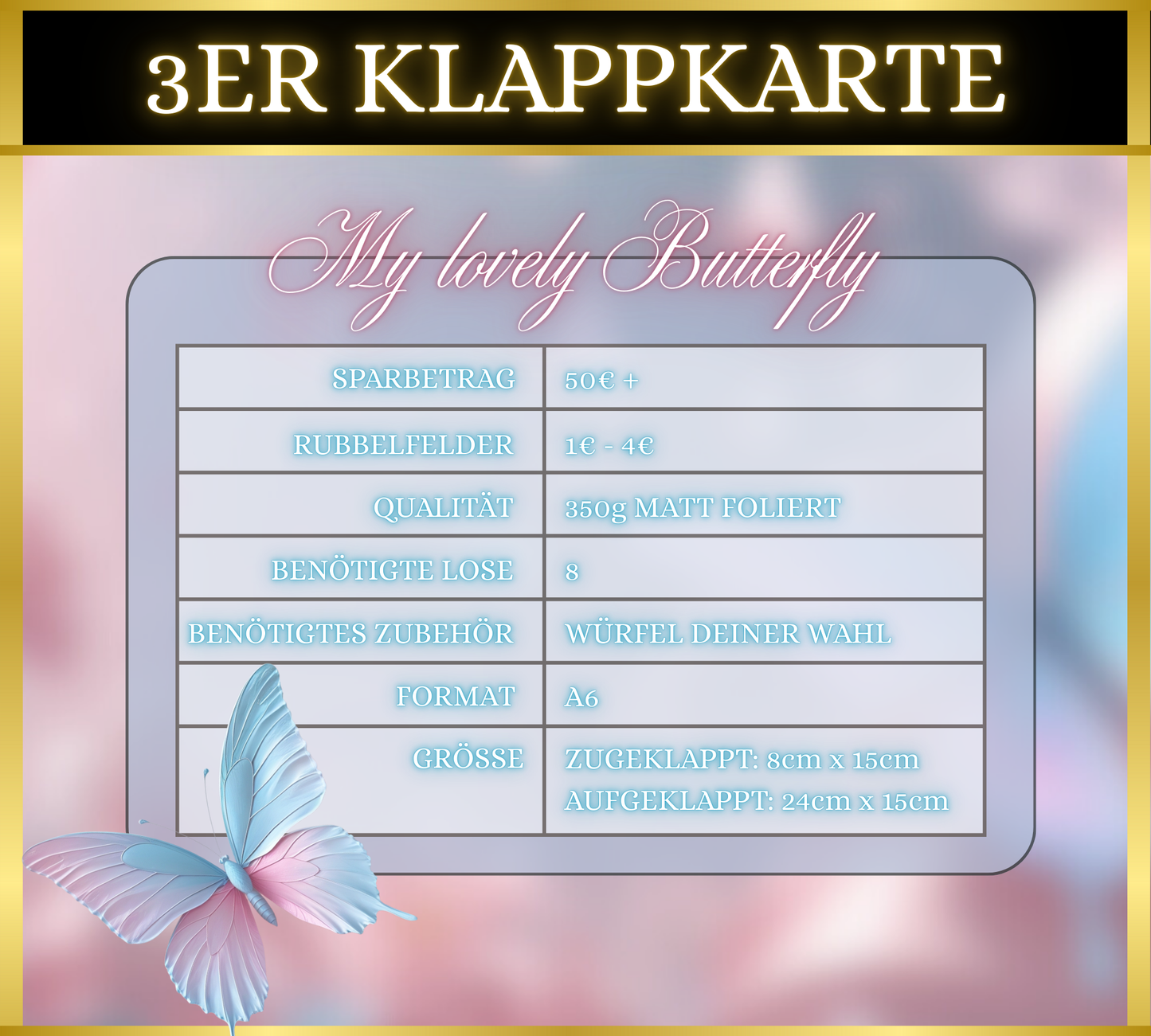 My lovely Butterfly 3er Klappkarte