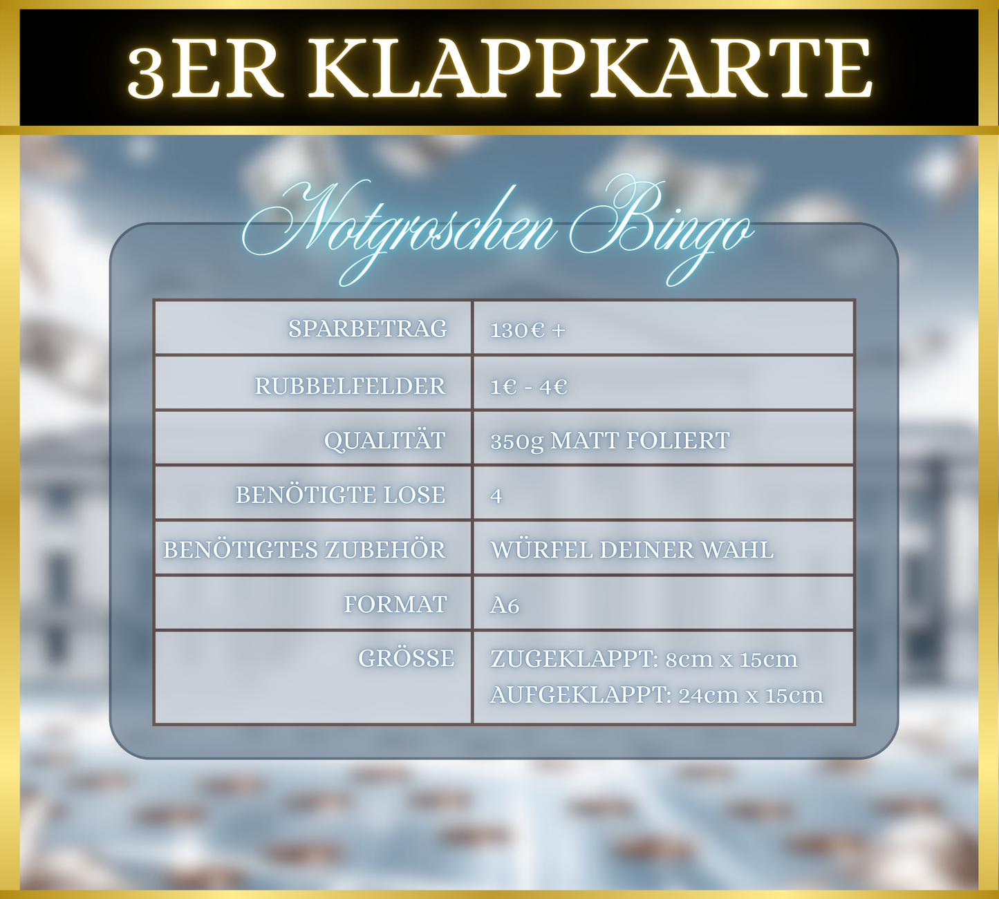 Notgroschen Bingo 3er Klappkarte