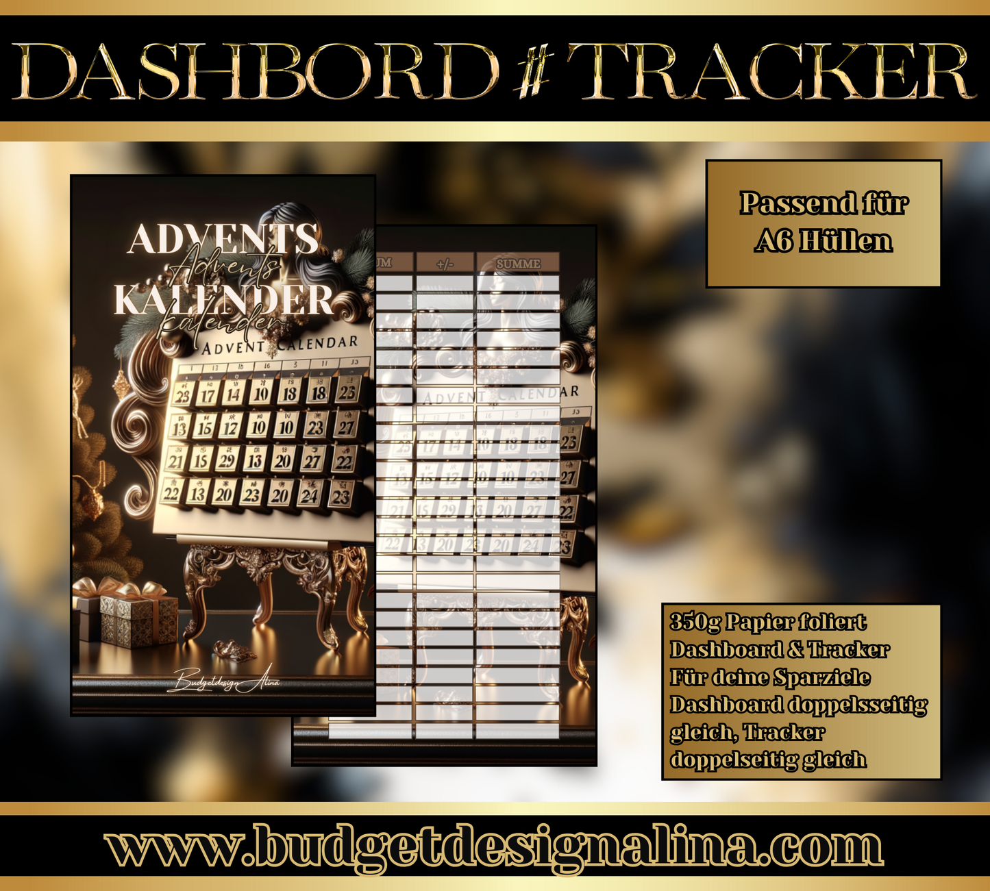 MATTE Dashboards & Tracker für deine Sparziele A6