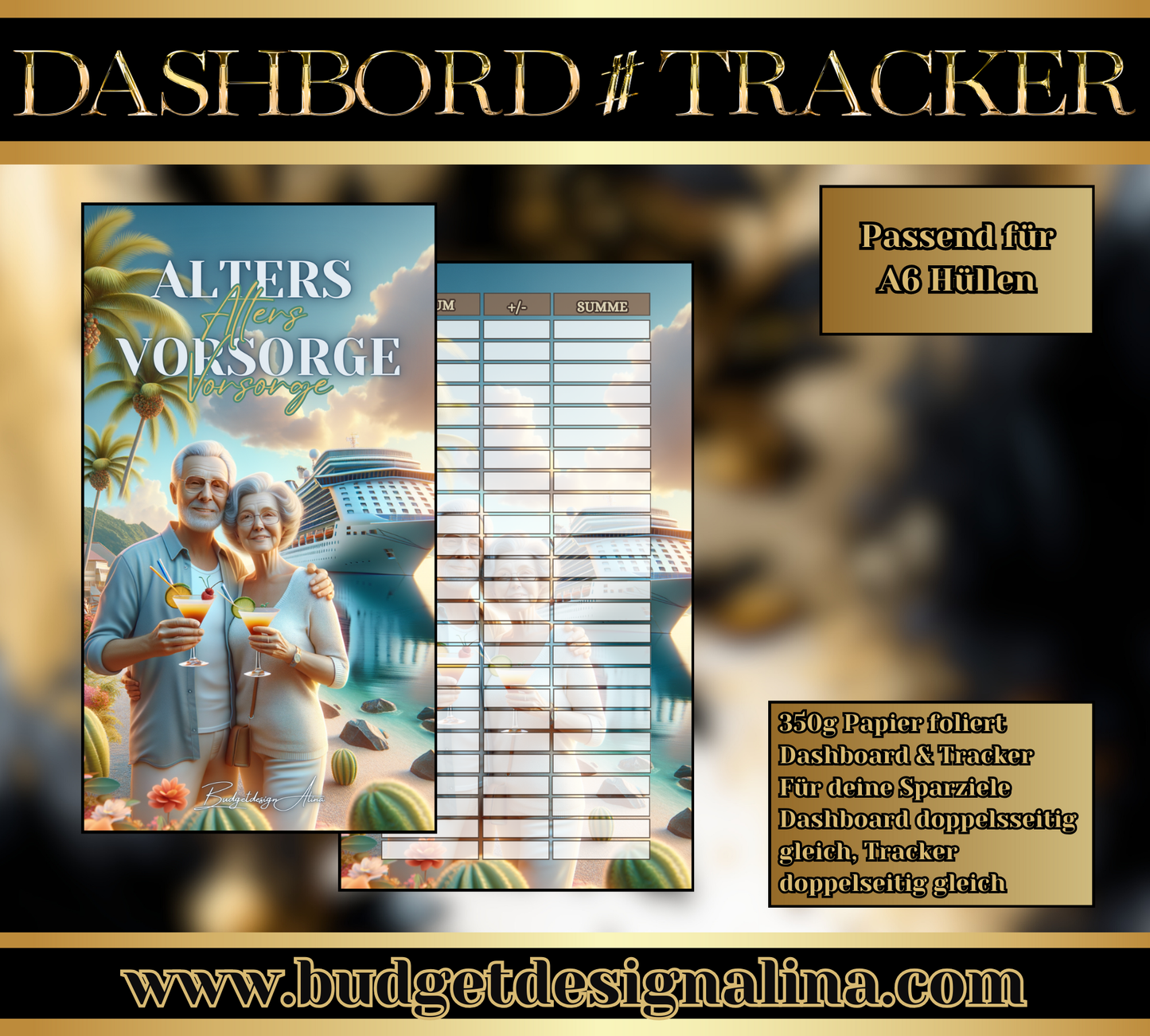 MATTE Dashboards & Tracker für deine Sparziele A6