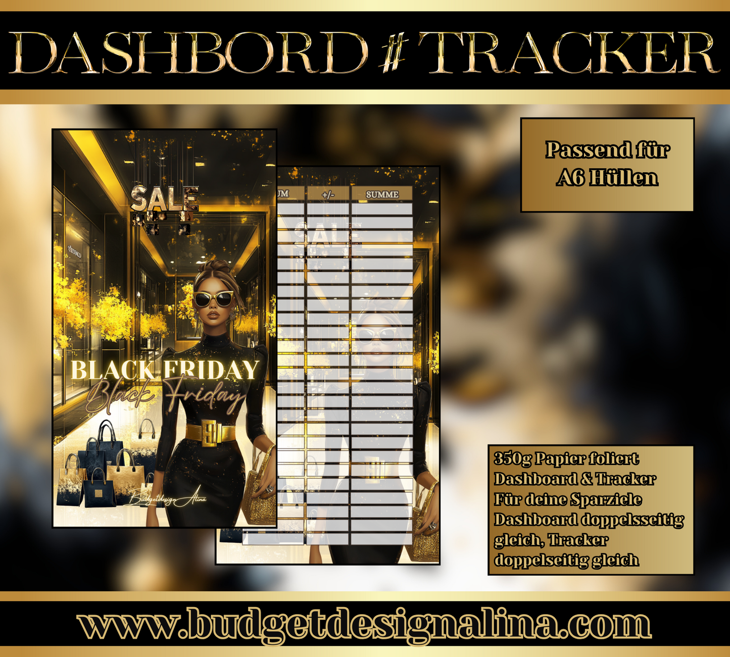 MATTE Dashboards & Tracker für deine Sparziele A6