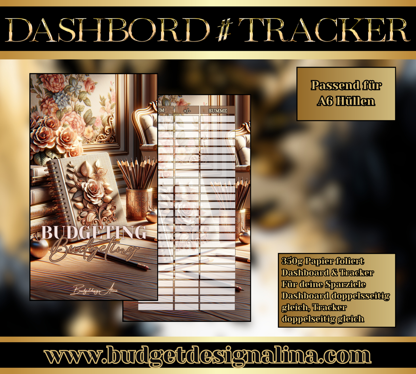 MATTE Dashboards & Tracker für deine Sparziele A6
