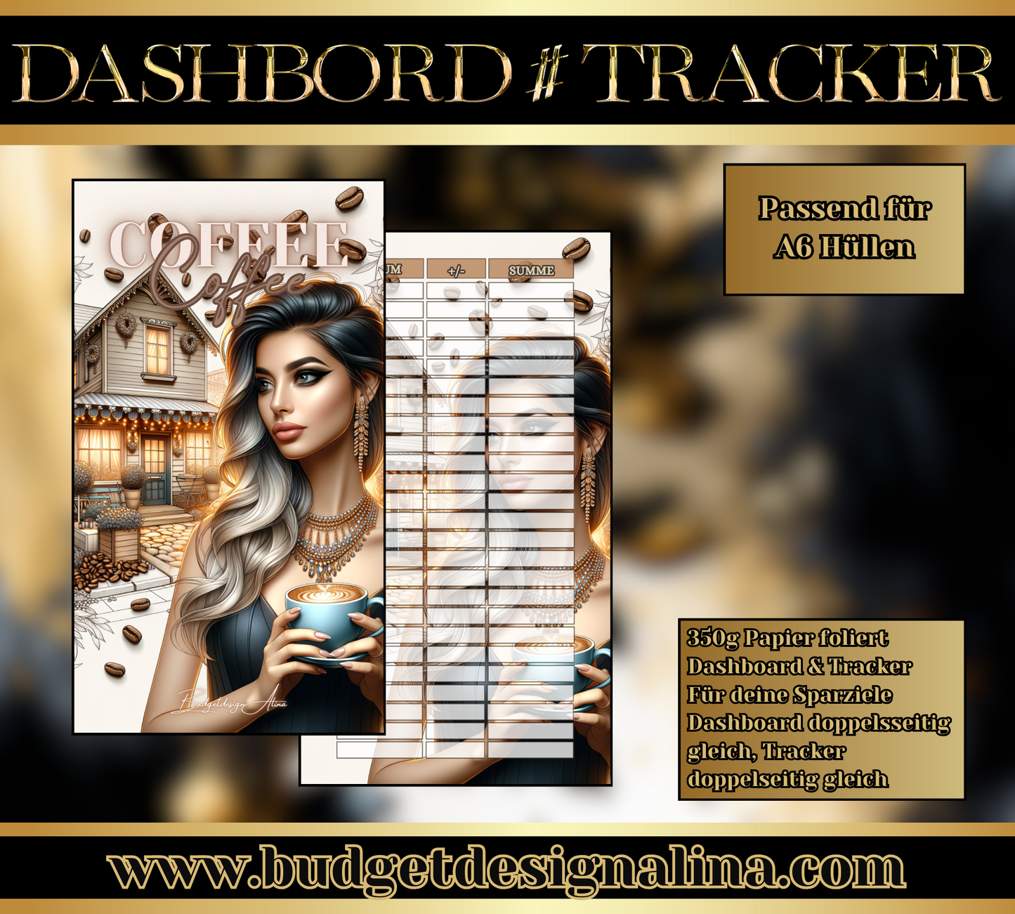 MATTE Dashboards & Tracker für deine Sparziele A6