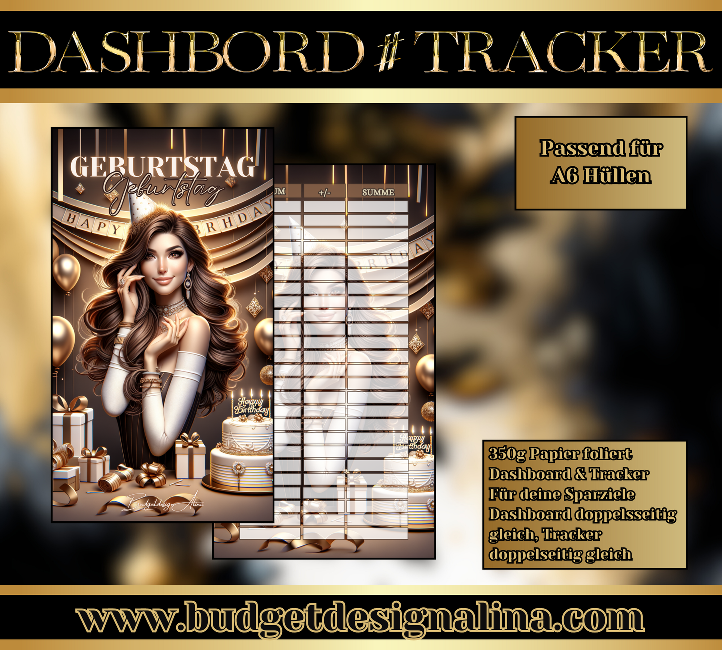 MATTE Dashboards & Tracker für deine Sparziele A6