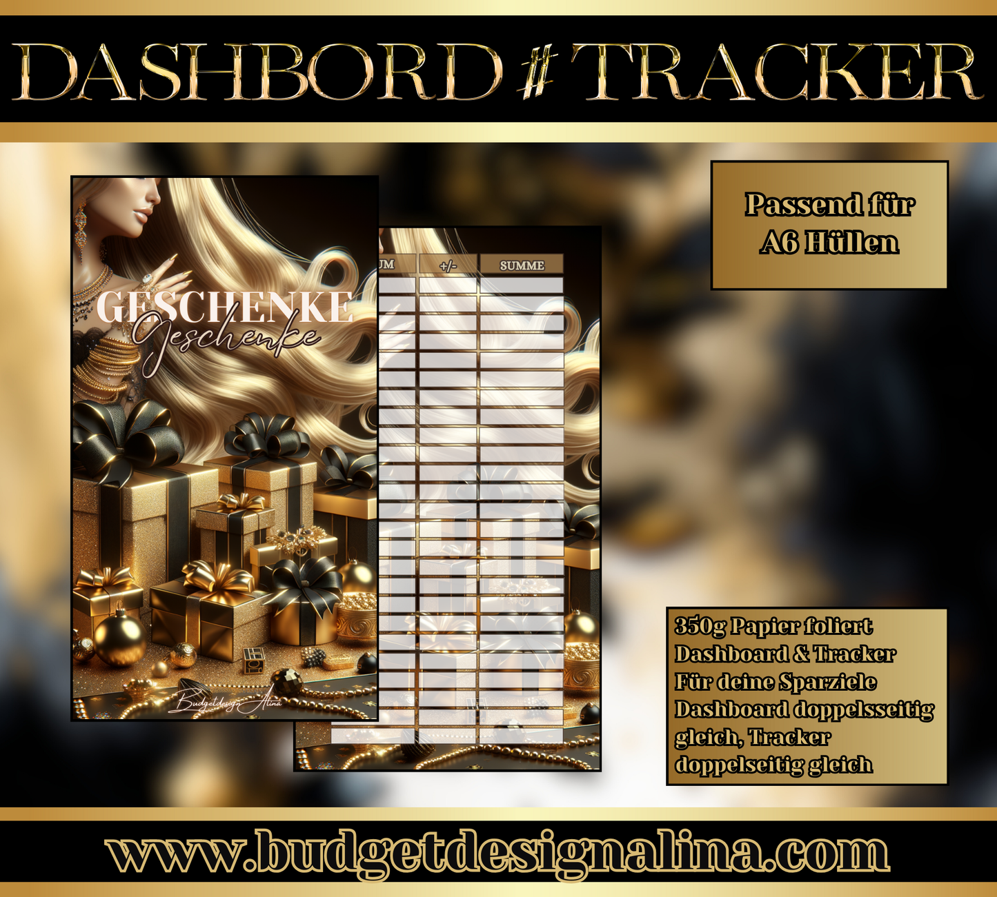 MATTE Dashboards & Tracker für deine Sparziele A6