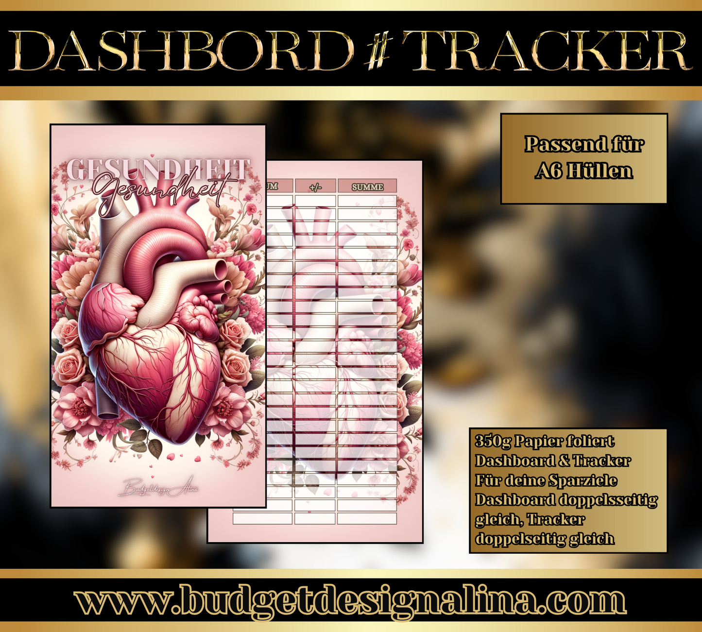 MATTE Dashboards & Tracker für deine Sparziele A6