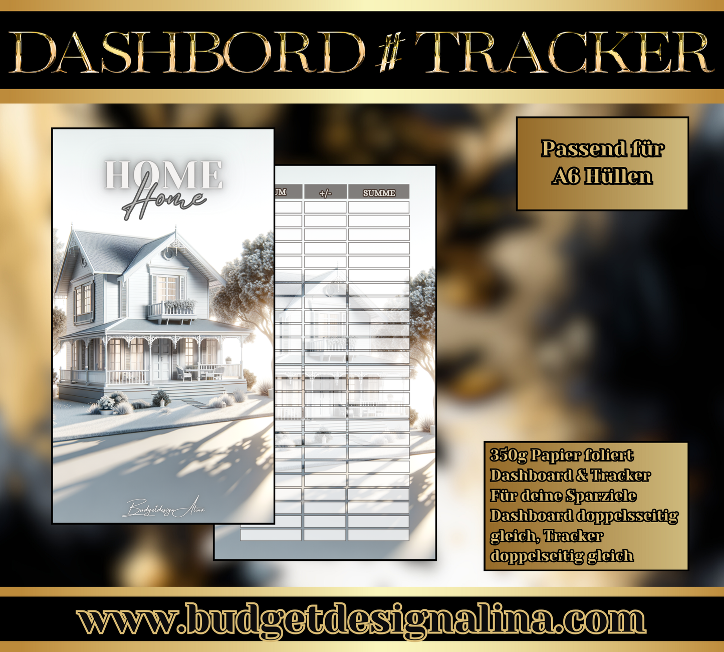 MATTE Dashboards & Tracker für deine Sparziele A6