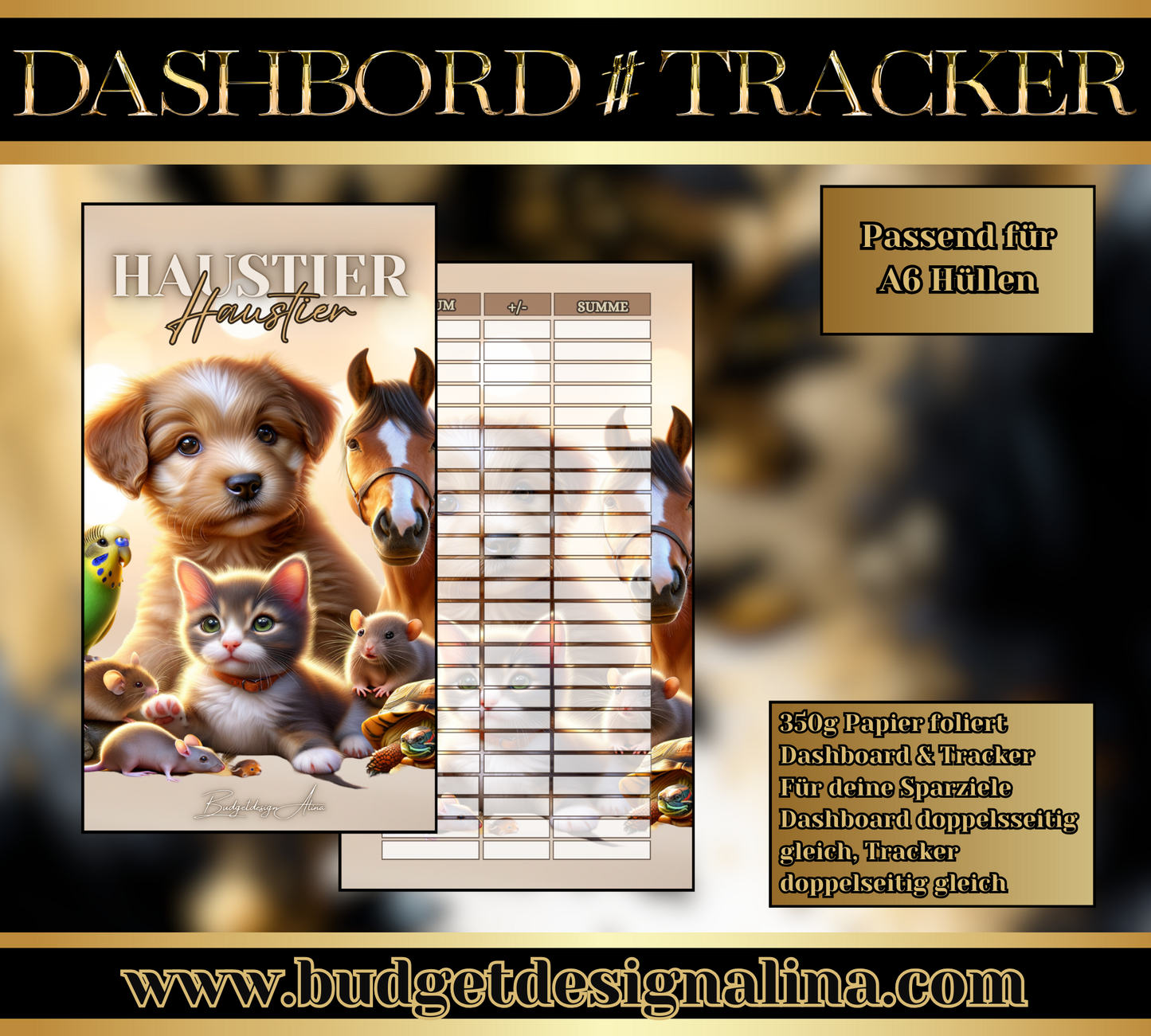 MATTE Dashboards & Tracker für deine Sparziele A6