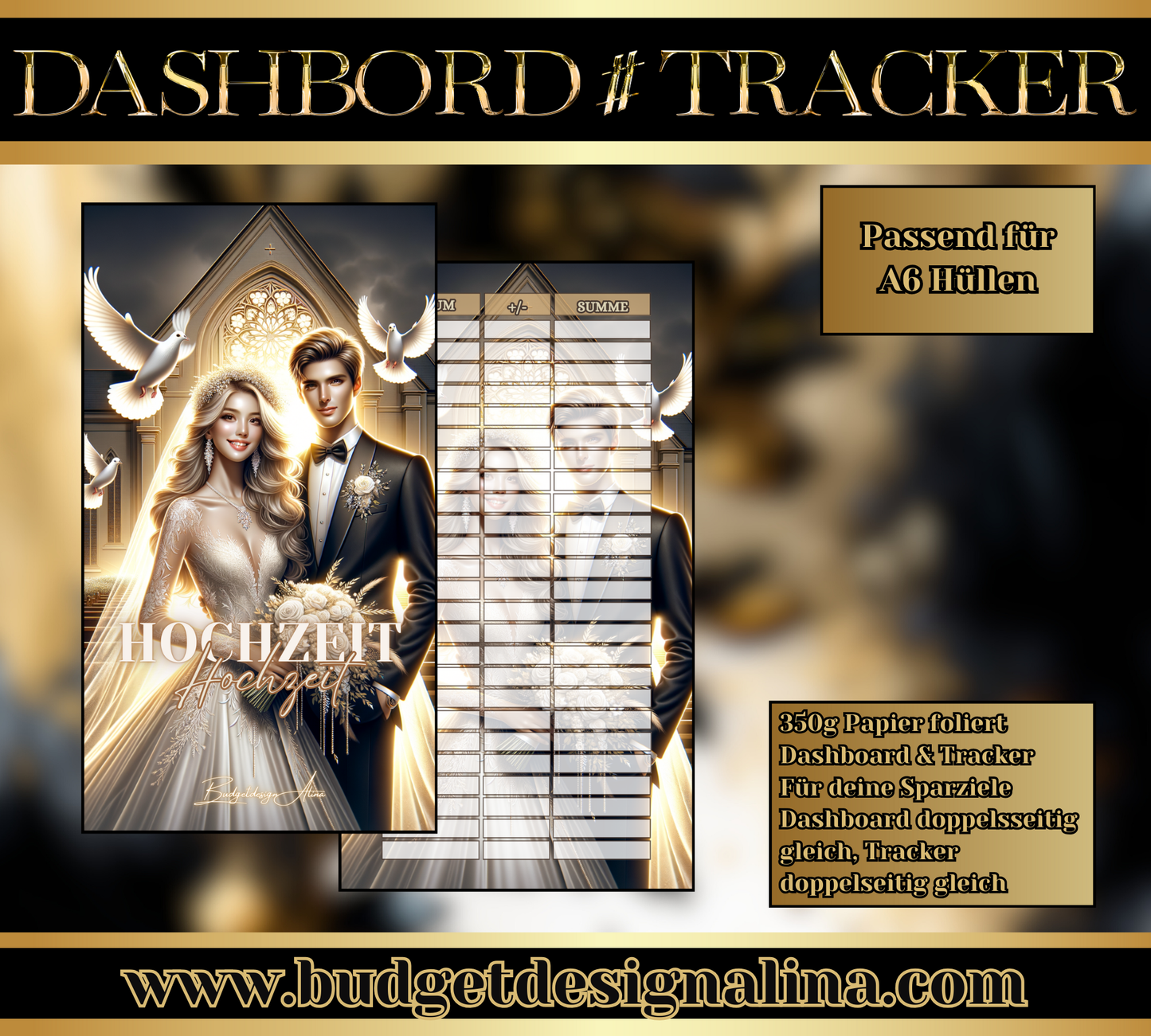 MATTE Dashboards & Tracker für deine Sparziele A6
