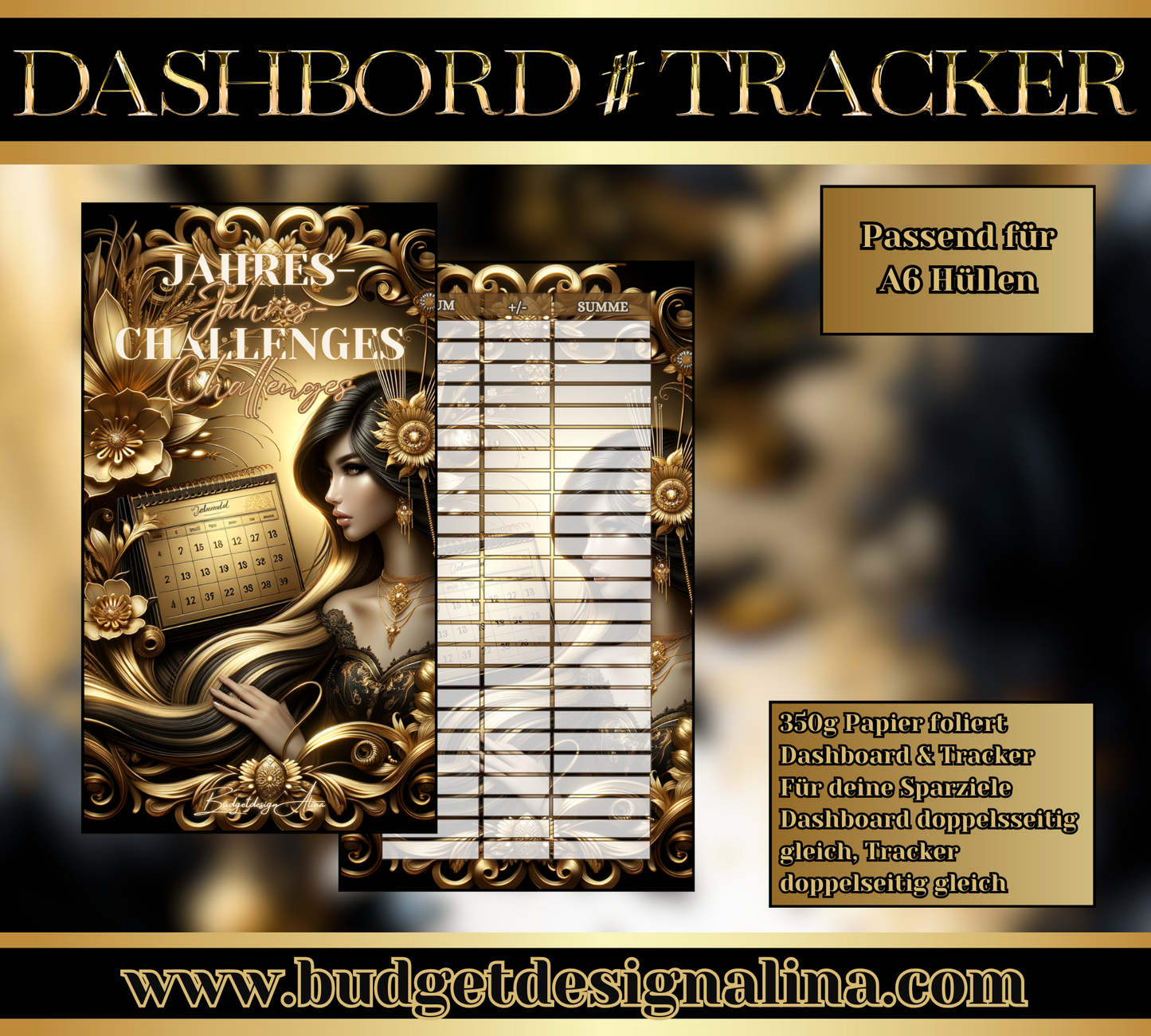 MATTE Dashboards & Tracker für deine Sparziele A6