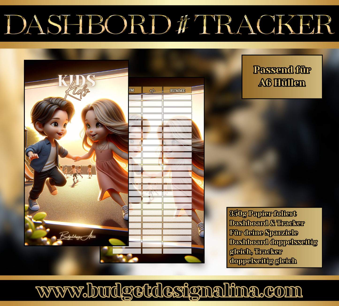 MATTE Dashboards & Tracker für deine Sparziele A6