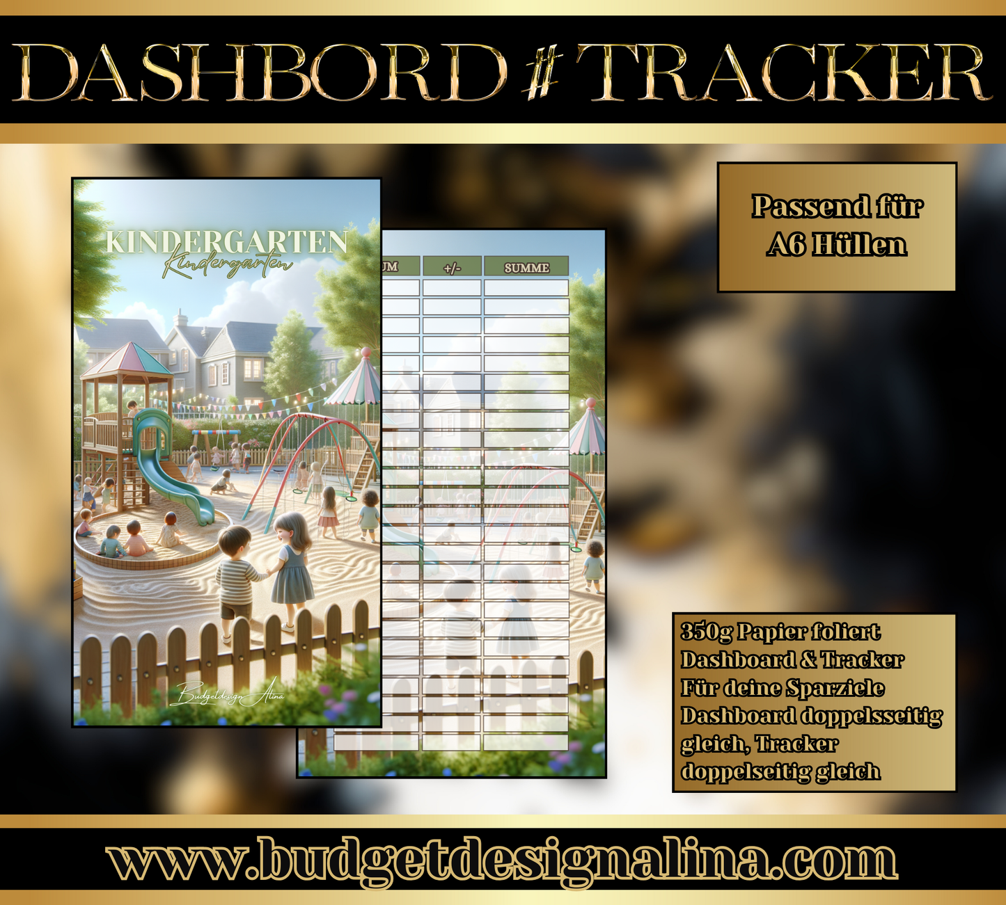 MATTE Dashboards & Tracker für deine Sparziele A6