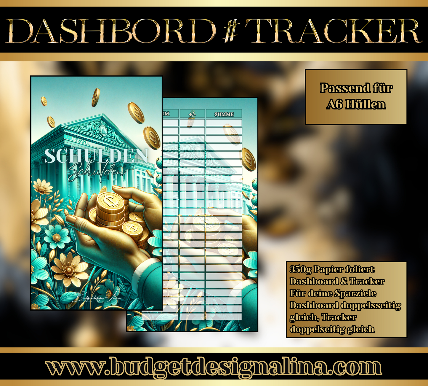 MATTE Dashboards & Tracker für deine Sparziele A6