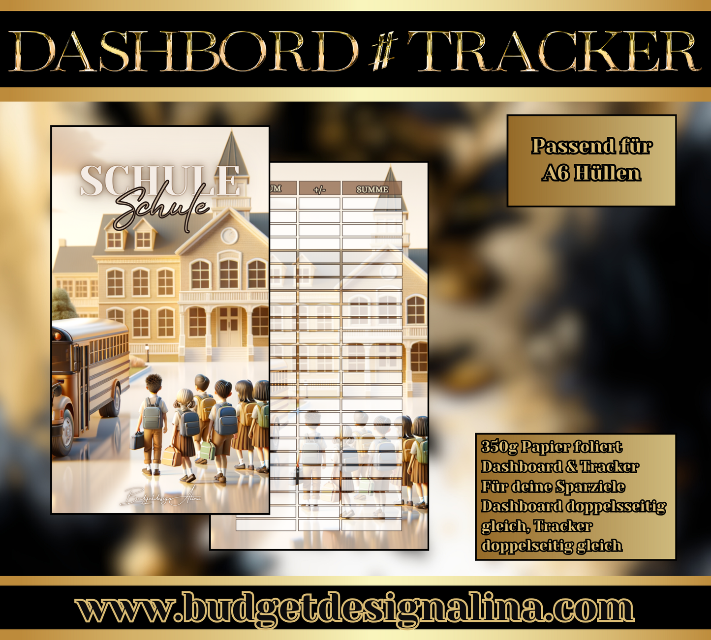 MATTE Dashboards & Tracker für deine Sparziele A6