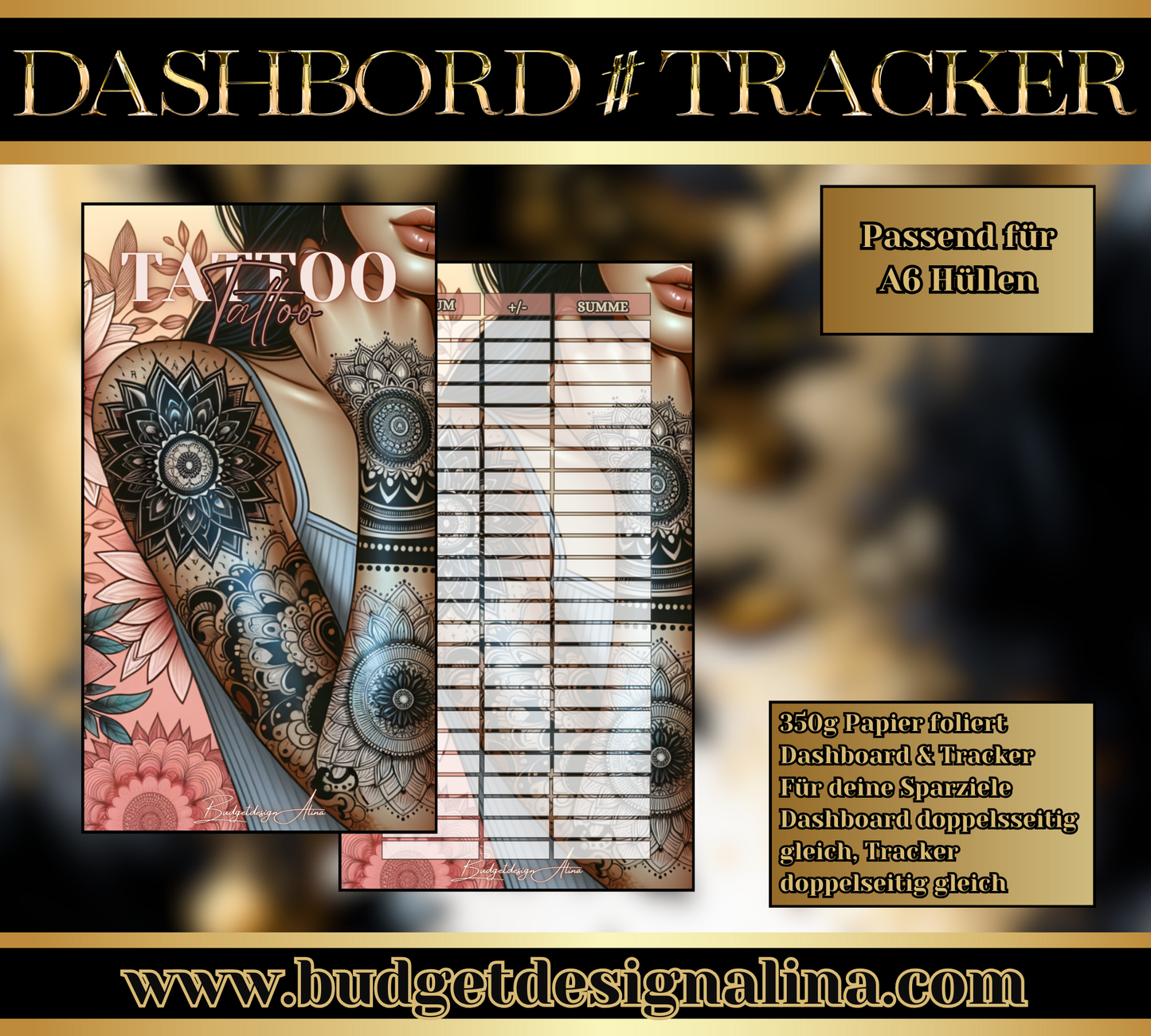 MATTE Dashboards & Tracker für deine Sparziele A6