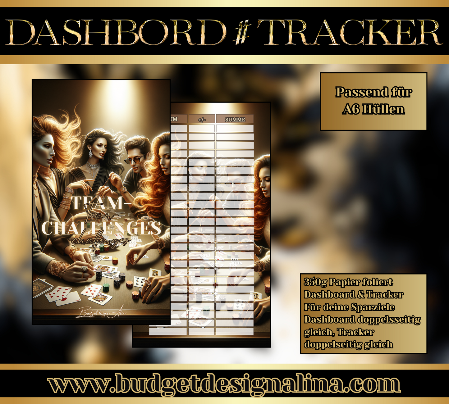 MATTE Dashboards & Tracker für deine Sparziele A6