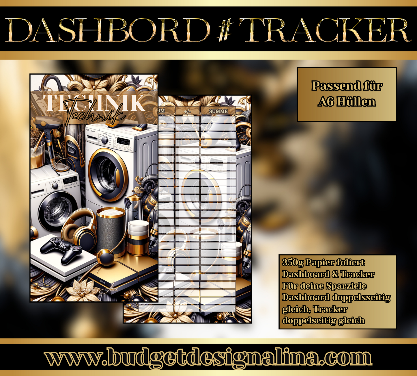 MATTE Dashboards & Tracker für deine Sparziele A6