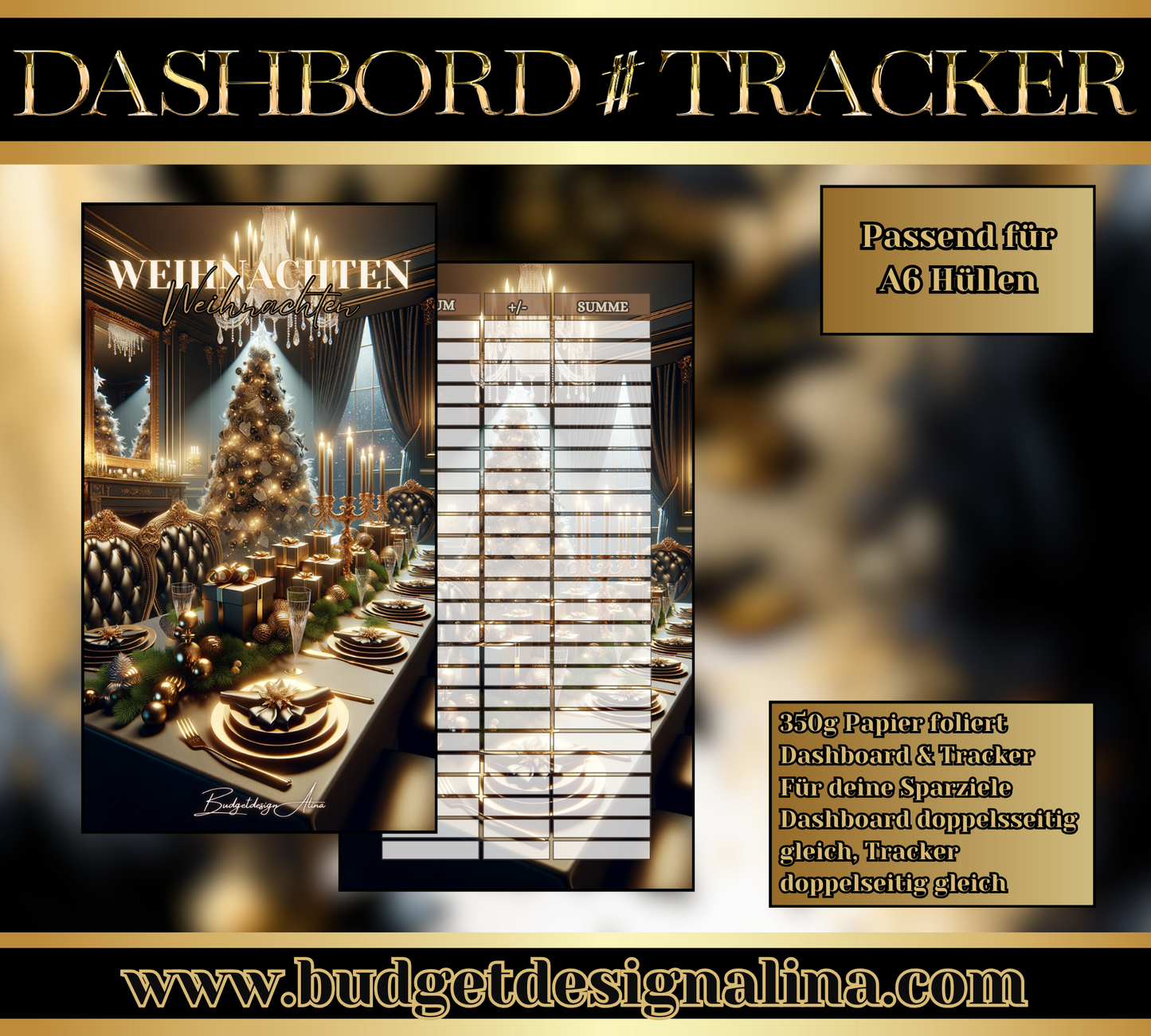 MATTE Dashboards & Tracker für deine Sparziele A6