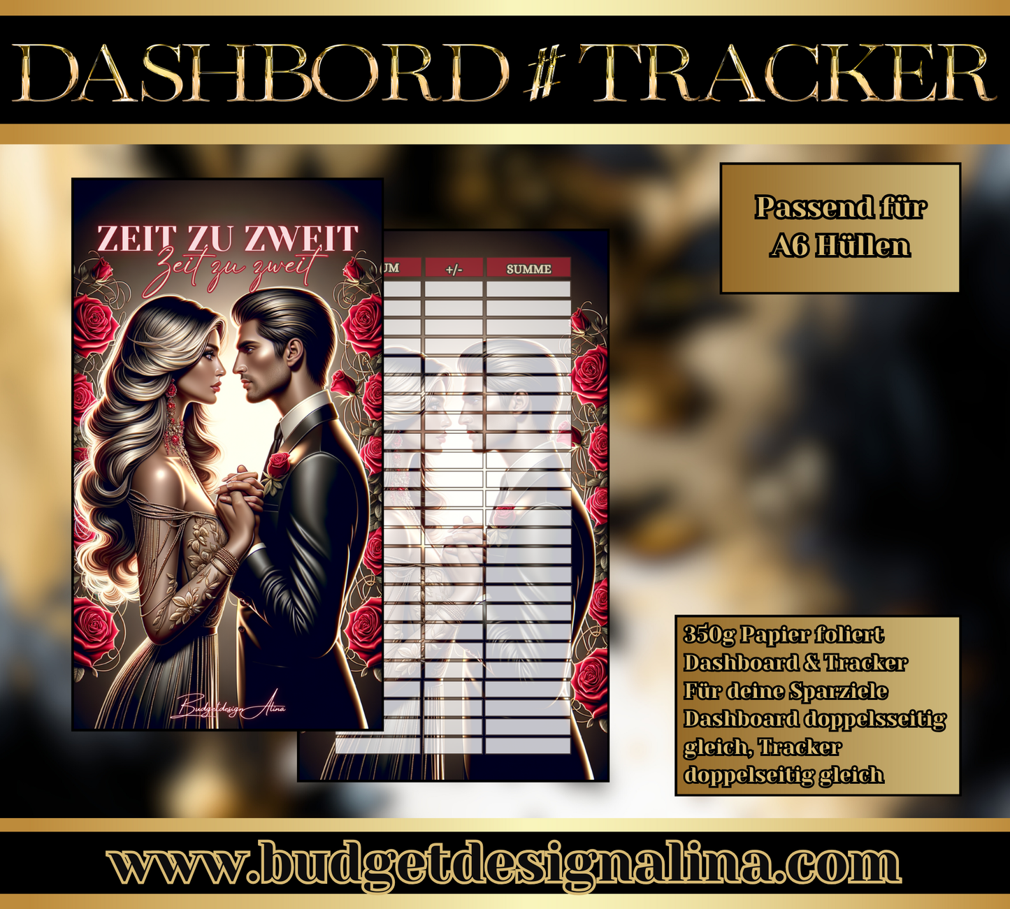 MATTE Dashboards & Tracker für deine Sparziele A6