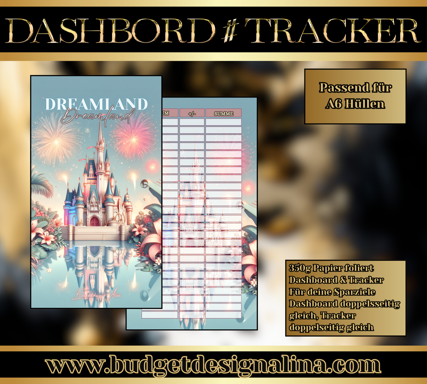 MATTE Dashboards & Tracker für deine Sparziele A6