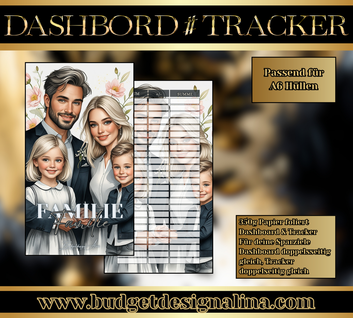 MATTE Dashboards & Tracker für deine Sparziele A6