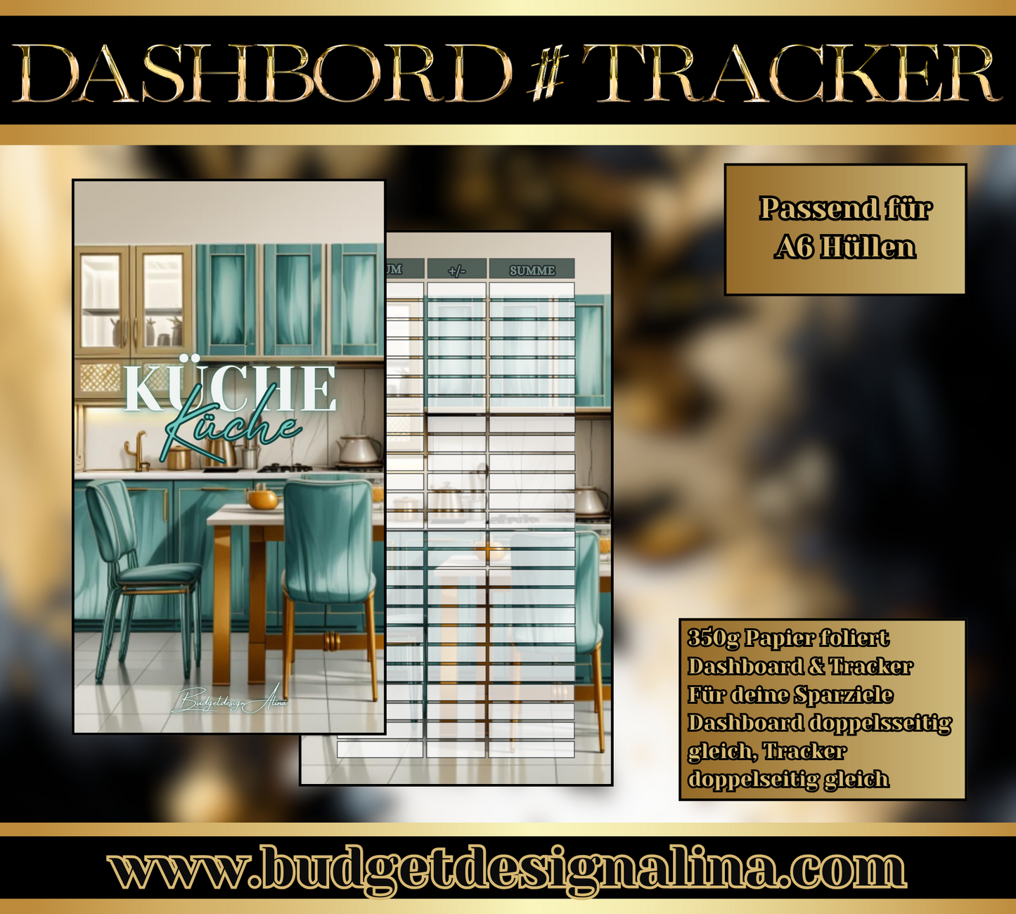 MATTE Dashboards & Tracker für deine Sparziele A6