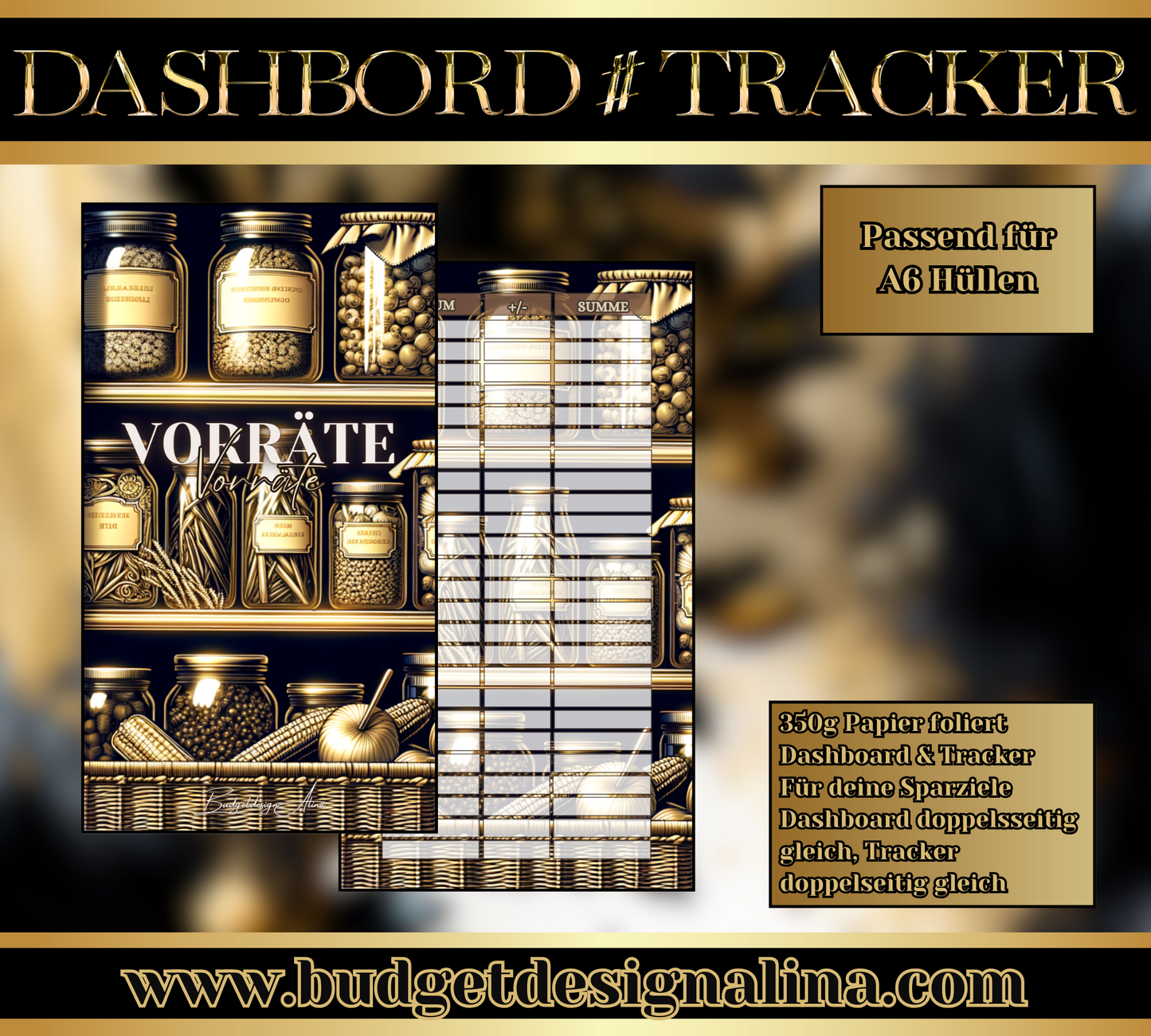MATTE Dashboards & Tracker für deine Sparziele A6
