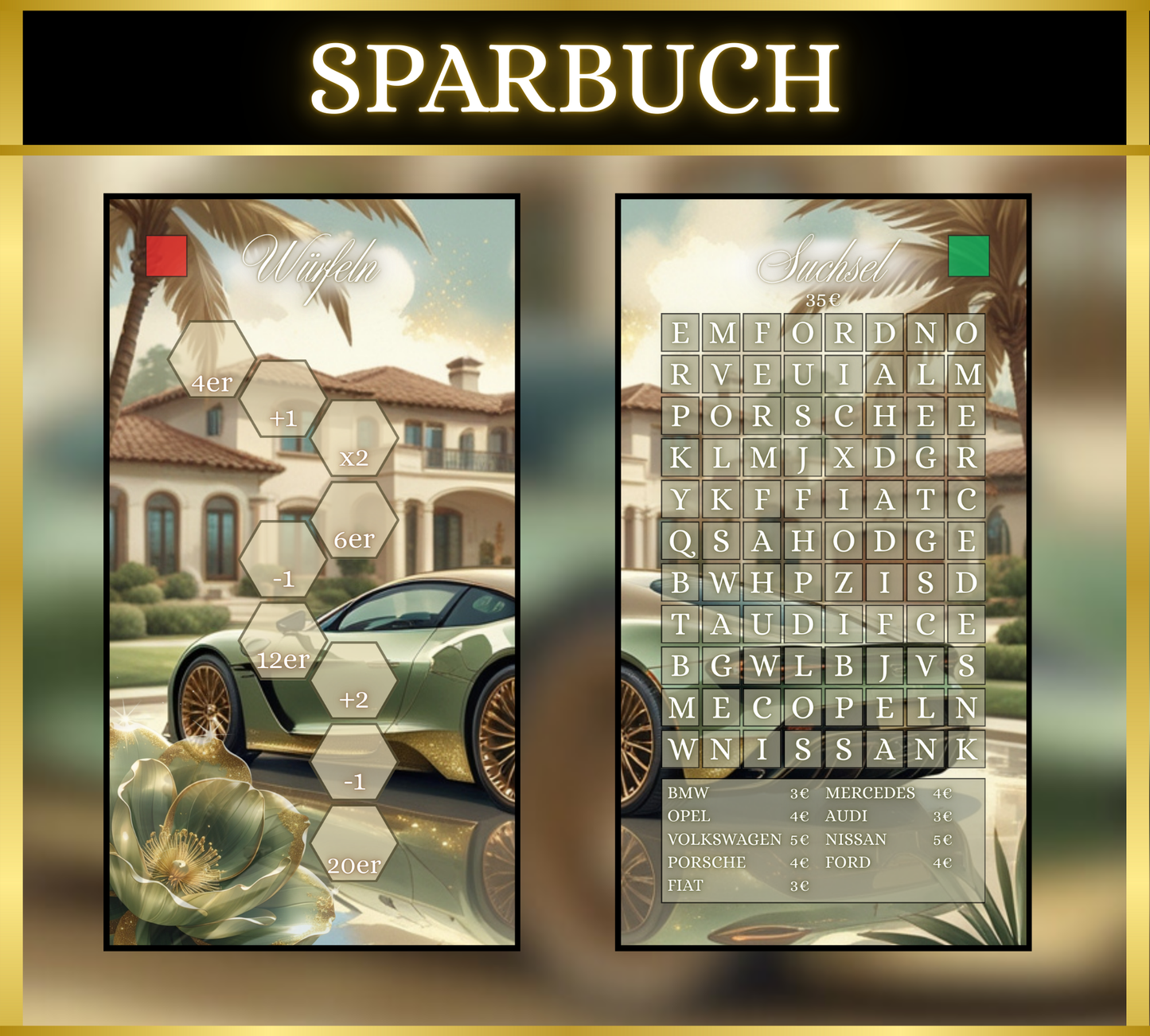 Sparbuch Mein Auto (matt foliert)