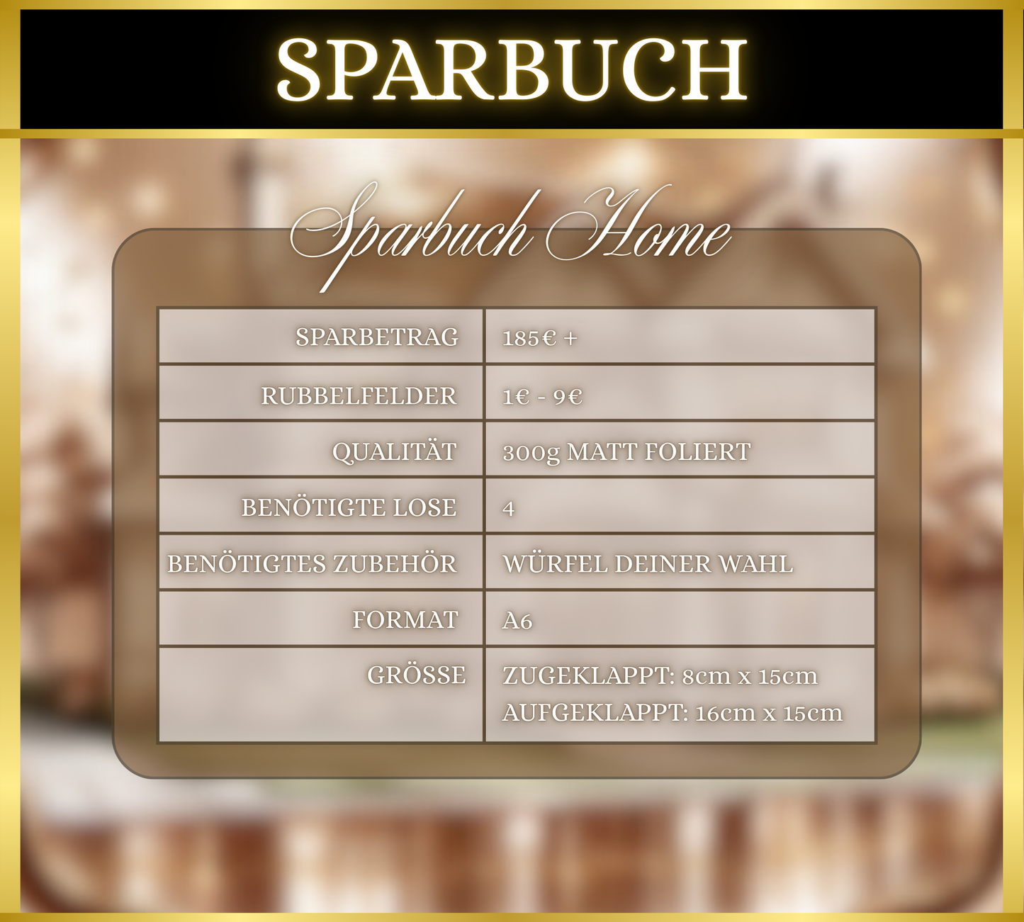 Sparbuch Home (matt foliert)