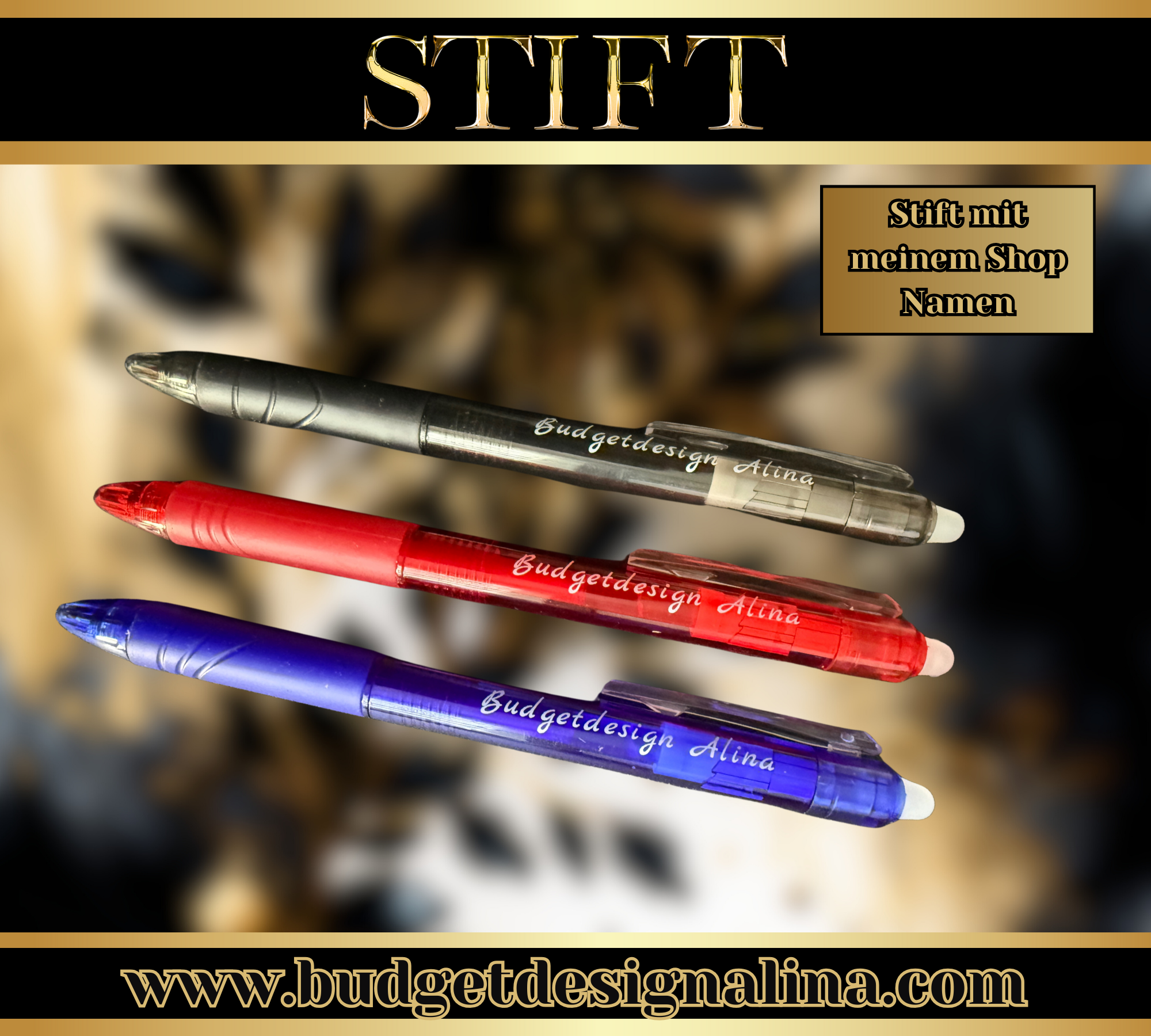 BDA Stifteset (Radierbar, Schwarz, Rot, Blau)
