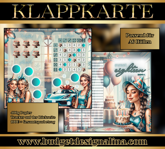 Sweet 18 2er Klappkarte
