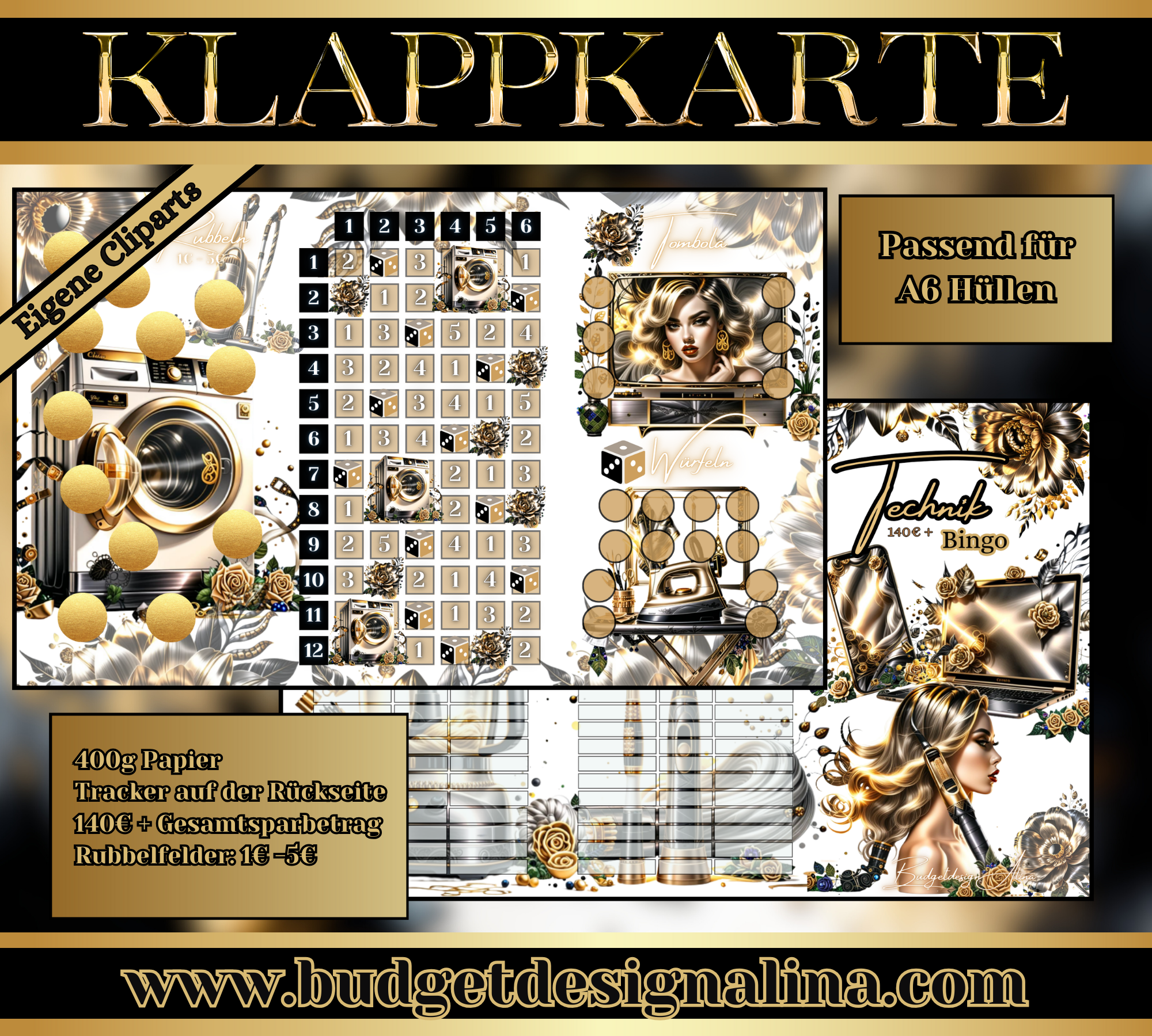 Technik Bingo 3er Klappkarte