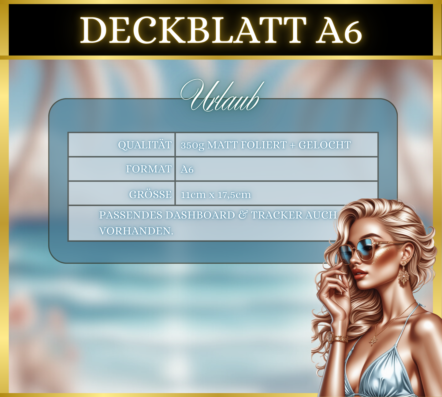 A6 Deckblatt MATT foliert - Urlaub