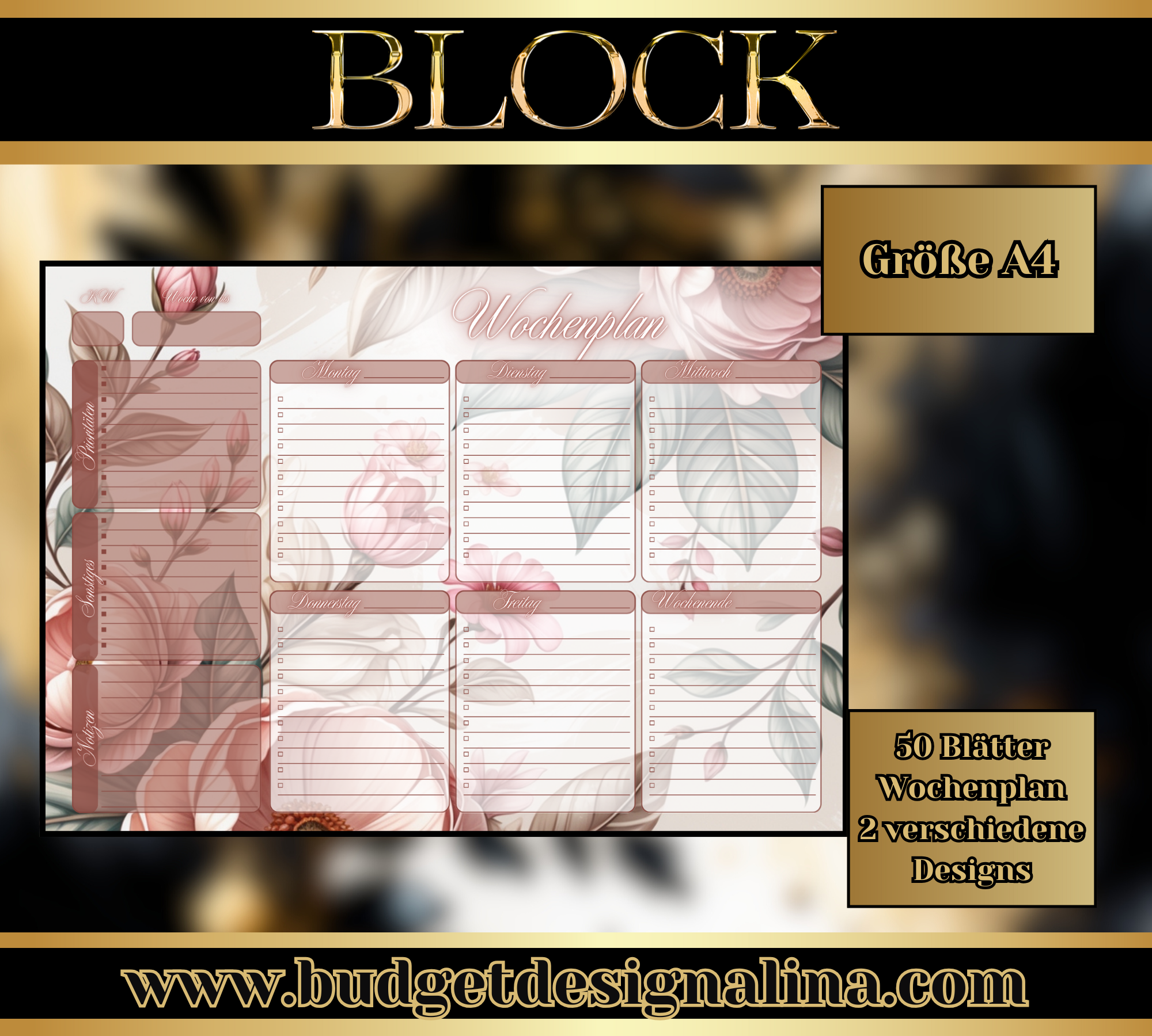 Block A4 "Wochenplaner" (2 Designs)