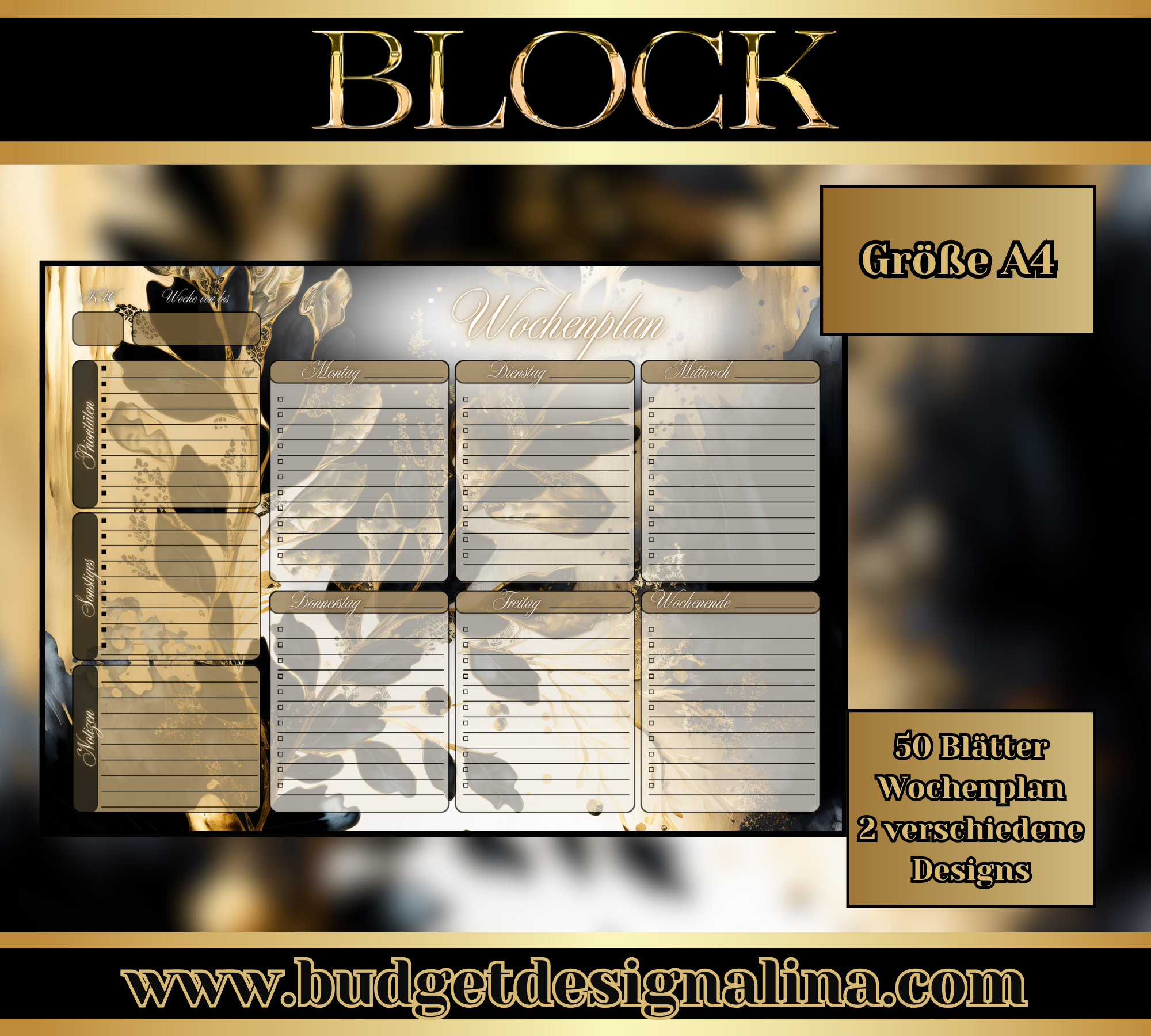 Block A4 "Wochenplaner" (2 Designs)